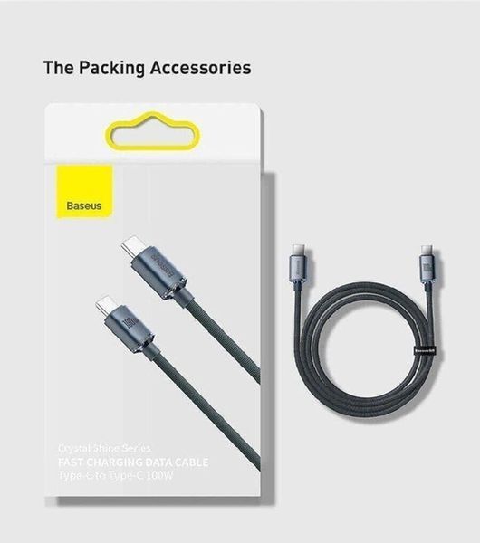PD кабель Baseus Pudding Series Fast Charging Cable Type-C to Type-C 100W 1.2m Black P10355702111-00 00000000979 фото