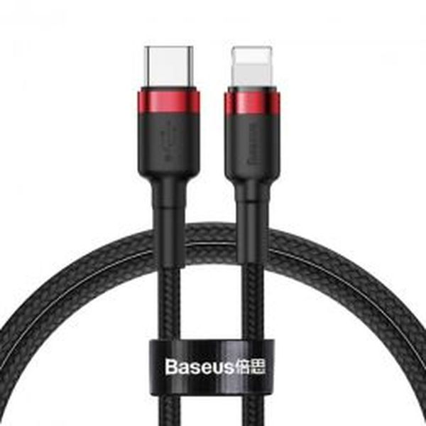 Кабель Baseus Cafule Cable Type-C to Lightning PD 20W 1m Red / Black (CATLKLF-91) 00000000082 фото