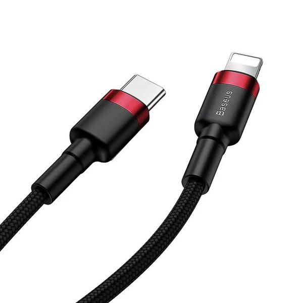 Кабель Baseus Cafule Cable Type-C to Lightning PD 20W 1m Red / Black (CATLKLF-91) 00000000082 фото