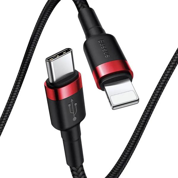 Кабель Baseus Cafule Cable Type-C to Lightning PD 20W 1m Red / Black (CATLKLF-91) 00000000082 фото