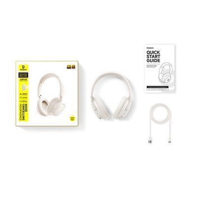 Навушники Baseus Bass BH1 NC Wireless Noise Cancelling Headphones White A0203702 00000000473 фото