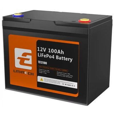 LiFePO4 12V 100Ah Акумулятор Lithtech з Bluetooth 1280Wh, 100A, BMS 00000001036 фото