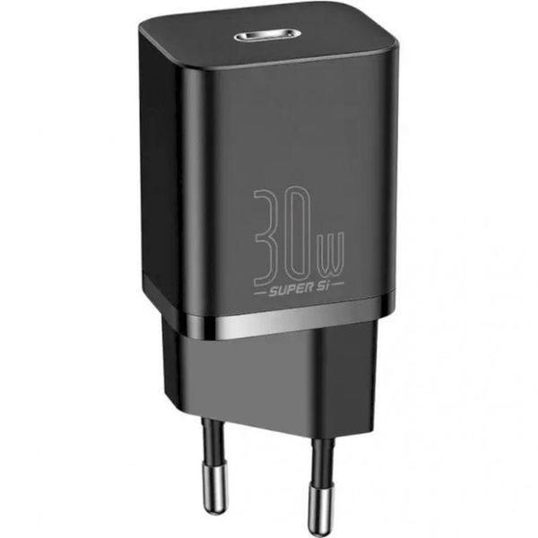 Мережевий зарядний пристрій Baseus Super Si quick charger IC 30W Blac (CCSUP-J01) Black 00000001051 фото