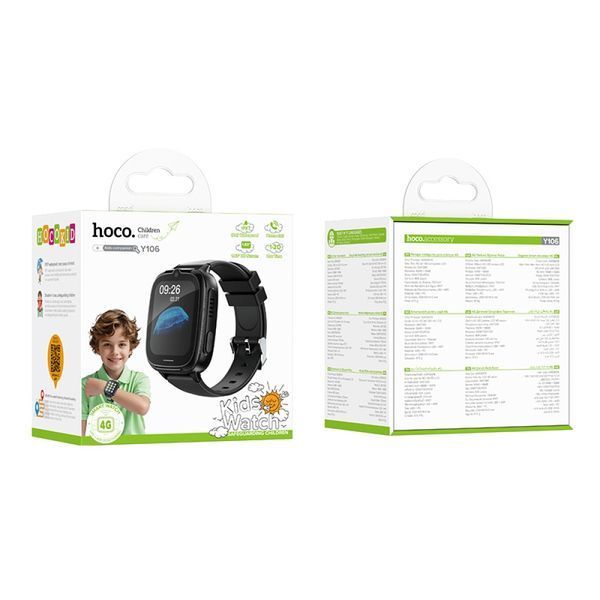 Смарт-годинник дитячий HOCO Y106 4G children phone watch black 00000001086 фото