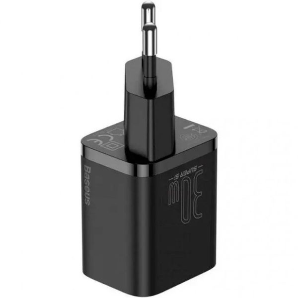 Мережевий зарядний пристрій Baseus Super Si quick charger IC 30W Blac (CCSUP-J01) Black 00000001051 фото