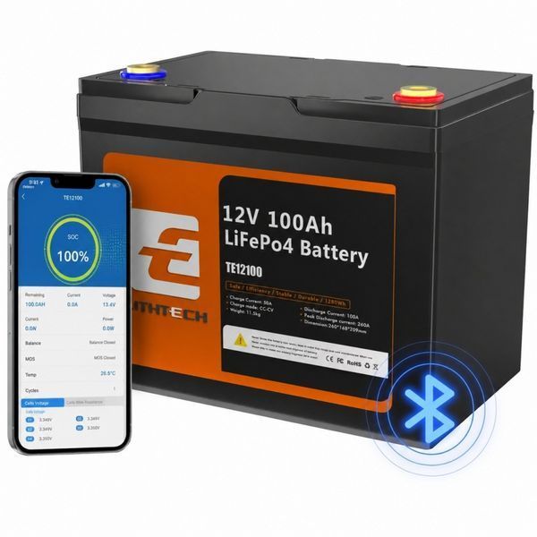 LiFePO4 12V 100Ah Акумулятор Lithtech з Bluetooth 1280Wh, 100A, BMS 00000001036 фото