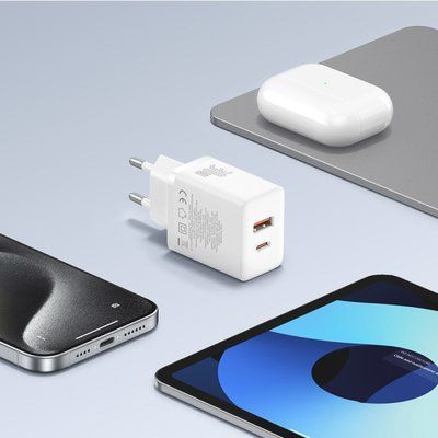 МЗП Baseus Cube Fast Charger C+U 30W EU Cluster White P10111404213-00 00000000375 фото