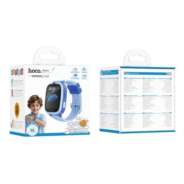 Смарт-годинник дитячий HOCO Y106 4G children phone watch blue 00000001087 фото