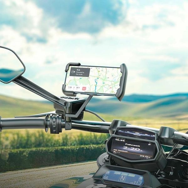 Універсальний тримач для мотоцикла та велосипеда Hoco CA119 Follow motorcycle rearview mirror holder Black 00000011470 фото