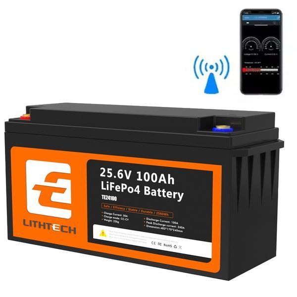 LiFePO4 24V 100Ah Акумулятор Lithtech з Bluetooth 2560Wh, 100A, BMS 00000001037 фото