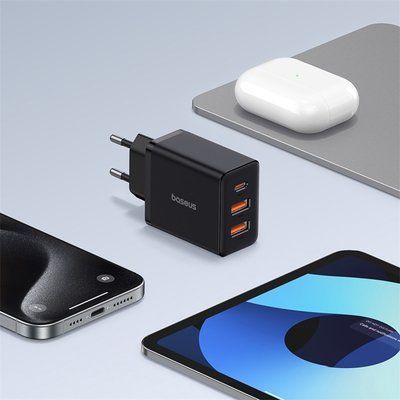 МЗП Baseus Cube Fast Charger 2U+C 30W EU Cluster Black P10111402113-00 00000000733 фото