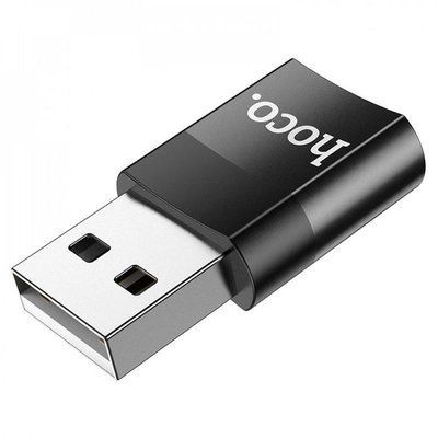 Перехідник HOCO UA17 USB Male to Type-C female USB2.0 adapter Black 00000000985 фото