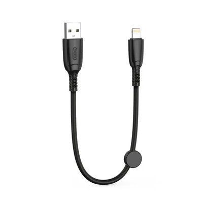 Кабель XO NB247 Suluo Series Portable Silicone for Lightning with Cable Clip 6A/0,25m Чорний 00000000938 фото