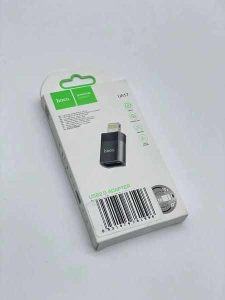 Перехідник HOCO UA17 USB Male to Type-C female USB2.0 adapter Black 00000000985 фото