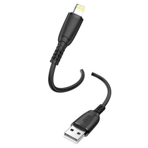 Кабель XO NB247 Suluo Series Portable Silicone for Lightning with Cable Clip 6A/0,25m Чорний 00000000938 фото