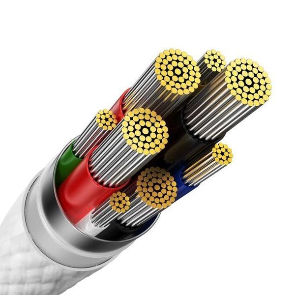 PD кабель Baseus Glimmer Series Fast Charging Data Cable Type-C to Type-C 100W 1m White CADH000702 00000001049 фото