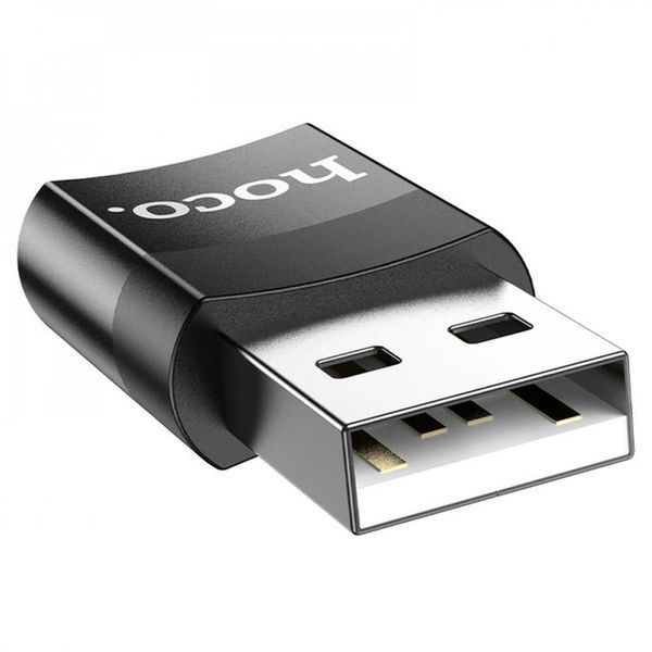 Перехідник HOCO UA17 USB Male to Type-C female USB2.0 adapter Black 00000000985 фото