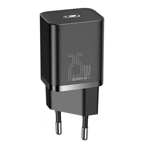 Мережевий зарядний пристрій Baseus Super Si Quick Charger 1C 25W (CCSP020101) Black 00000001048 фото