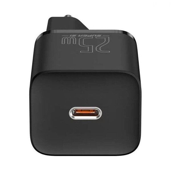 Мережевий зарядний пристрій Baseus Super Si Quick Charger 1C 25W (CCSP020101) Black 00000001048 фото