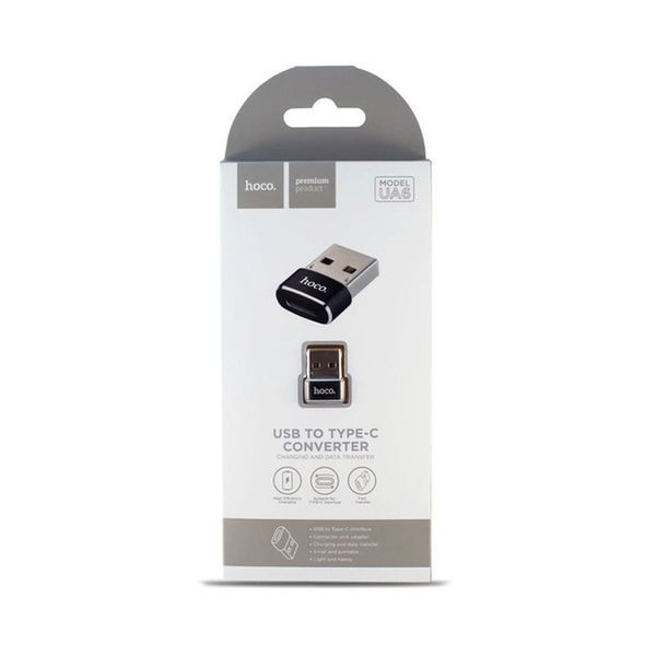 Перехідник HOCO UA6 Type-C to USB Black 00000000993 фото