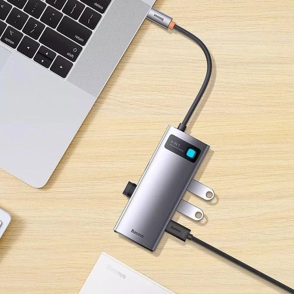 USB-хаб (адаптер) 4 in 1 Baseus Starjoy Metal Gleam Series 4-port Type-C Hub Adapter 4xUSB3.0 Gray (WKWG070013, BS-OH066) Gray 00000002016 фото