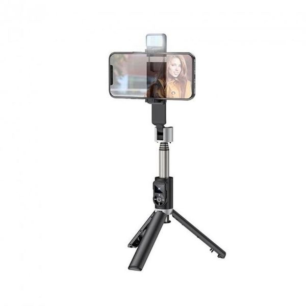 Монопод для селфі Hoco K16 aluminum alloy fill light live broadcast (0,8m.) Black 00000008845 фото