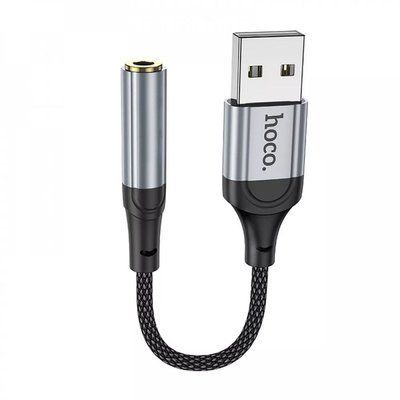 Аудіоадаптер HOCO LS36 Fresh external sound card USB to 3.5 0,12m Black 00000001044 фото