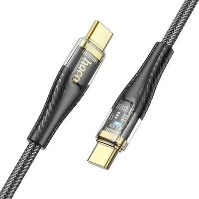 PD Кабель HOCO U121 Gold standard Transparent Discovery Edition 60W Typе-С to Type-C 1.2m Black 00000000945 фото