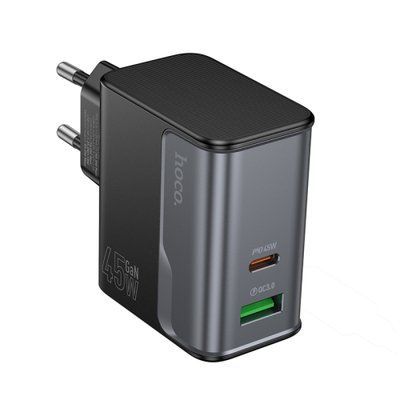 МЗП HOCO CS74A Star Speed PD45W+QC3.0 charger(EU) midnight black 00000000381 фото