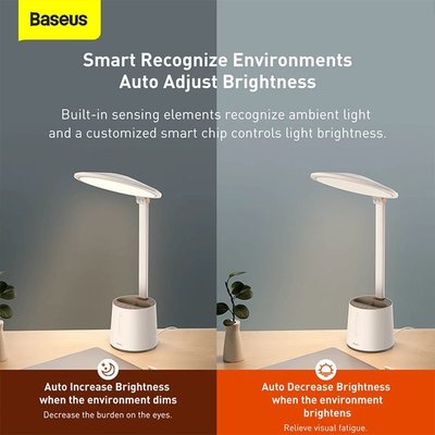 Настільна лампа для стола з мережевим адаптером Baseus Smart Eye Series Full Spectrum Double Light Source Reading and Writing Desk Lamp (DGZH-02) 00000002112 фото