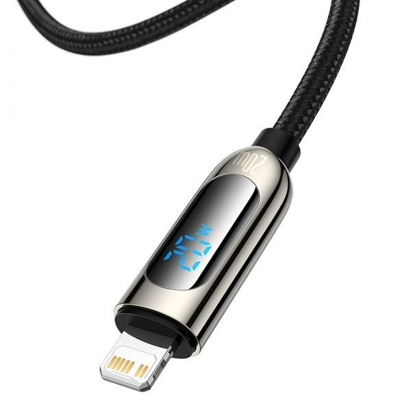 PD Кабель Baseus Display Fast Charging Data Cable Type-C to IP 20W 2m Black CATLSK-A01 00000000947 фото