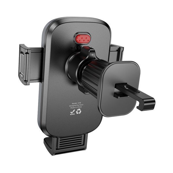 Автотримач Hoco H78 Vista push-type car holder(air outlet) black metal grey 00000000892 фото