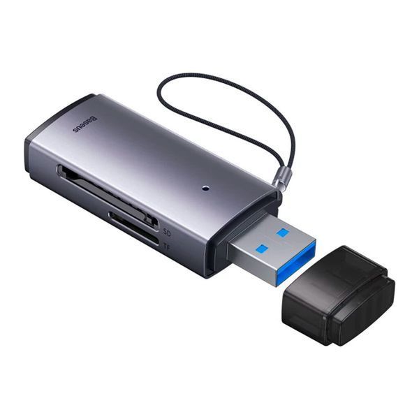 Карт рiдер Baseus Lite Series USB-A to SD/TF Card Reader Сірий WKQX060013 00000001048 фото