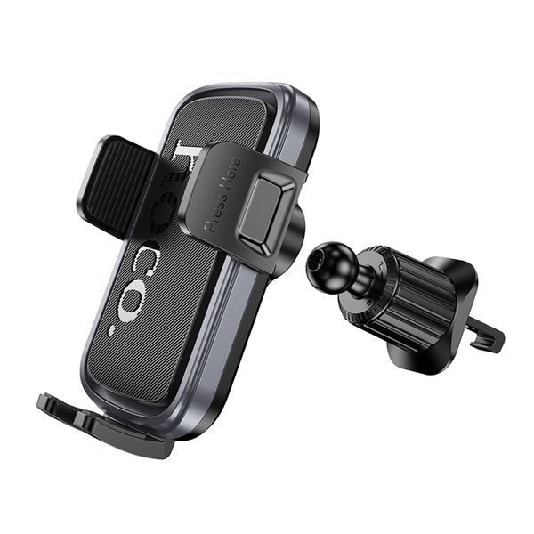 Автотримач Hoco H78 Vista push-type car holder(air outlet) black metal grey 00000000892 фото
