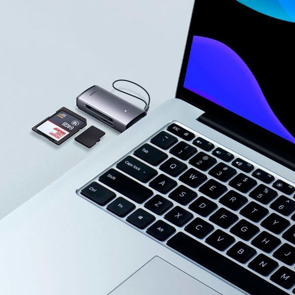 Карт рiдер Baseus Lite Series USB-A to SD/TF Card Reader Сірий WKQX060013 00000001048 фото