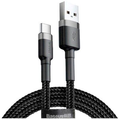 Кабель Baseus cafule USB For Type-C 3A 0.5m (CATKLF-AG1) Gray&Black 00000000143 фото