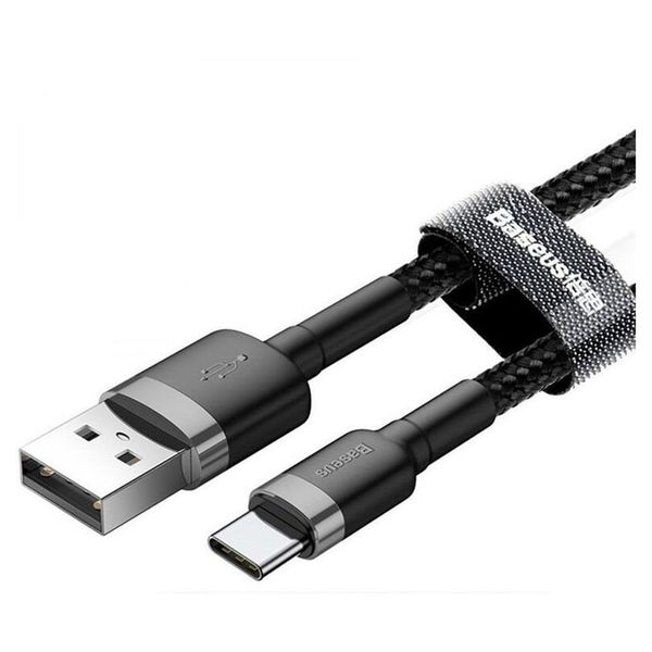 Кабель Baseus cafule USB For Type-C 3A 0.5m (CATKLF-AG1) Gray&Black 00000000143 фото