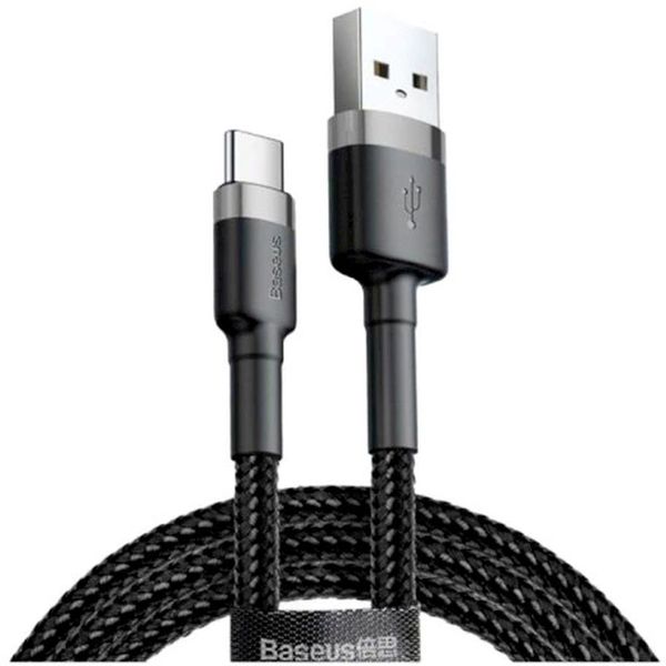 Кабель Baseus cafule USB For Type-C 3A 0.5m (CATKLF-AG1) Gray&Black 00000000143 фото