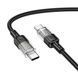 PD Кабель HOCO U129 Spirit 60W transparent charging data cable Type-C to Type-C 1,2m. Black 00000000946 фото 1