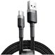 Кабель Baseus cafule USB For Type-C 3A 0.5m (CATKLF-AG1) Gray&Black 00000000143 фото 1