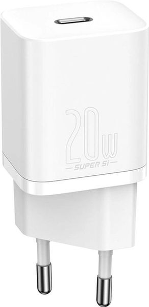 Мережевий зарядний пристрій Baseus Super Si Quick Charger 1C 20W (CCSUP-B) White 00000001044 фото