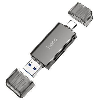 Картрідер HOCO HB39 USB/Type-C 3.0 high-speed card reader Metal Gray 00000001043 фото