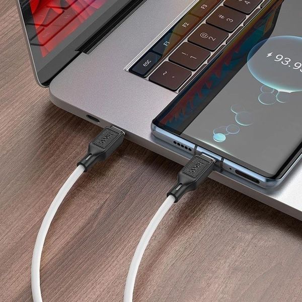 PD Кабель HOCO X90 Cool silicone charging data cable PD-to-Type-C 3A/PD60W/1m. White 00000000999 фото