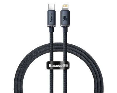 PD кабель Baseus Crystal Shine Series Fast Charging Type-C to iP 20W 2m Black CAJY000301 00000000984 фото