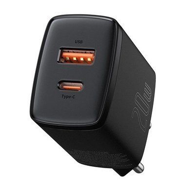 МЗП Baseus Compact Quick Charger U+C 20W EU Black CCXJ-B01 00000000721 фото