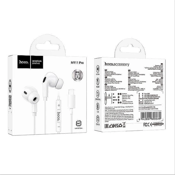 Навушники дротові HOCO M111 Pro Primero digital headset Lightning White 00000000562 фото