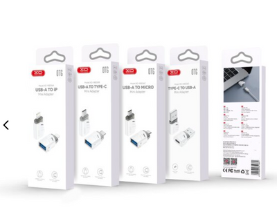 OTG-адаптер XO NB256A USB-A female to Lightning (with lanyard) Білий 00000001004 фото