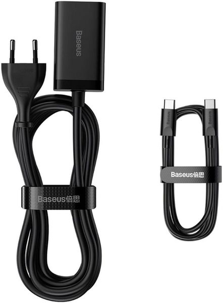 Мережевий зарядний пристрій Baseus GaN3 Pro Desktop Powerstrip 65W+кабель Type-C to Type-C Black (PSZM000901) Black 00000001040 фото