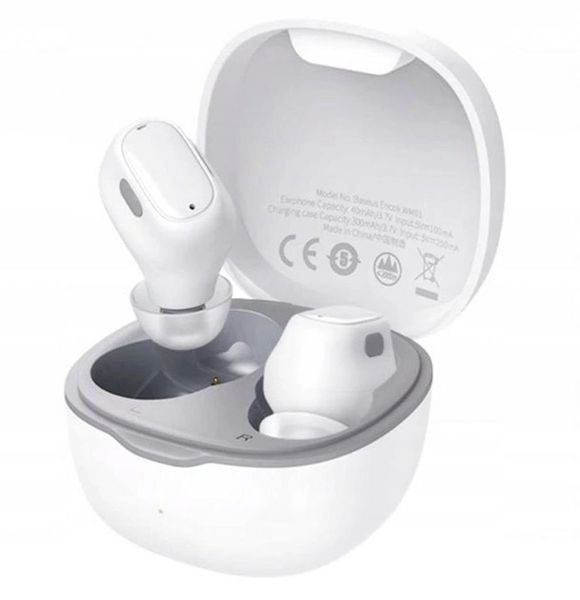 Бездротові навушники Bluetooth Baseus Encok True Wireless Earphones WM01 (NGTW240002) White 00000001403 фото