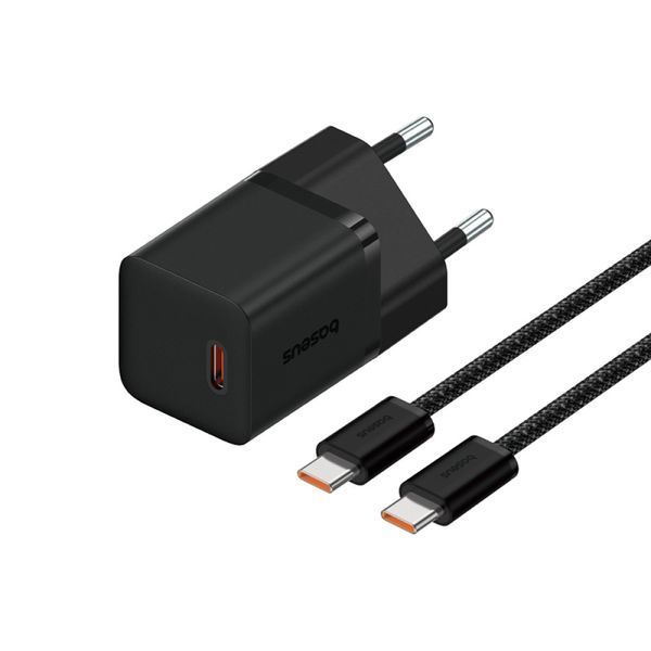 МЗП Baseus GaN5 Fast Charger(mini) 1C 30W EU Cable Type-C to Type-C 1m Black P10110902113-00 00000000741 фото